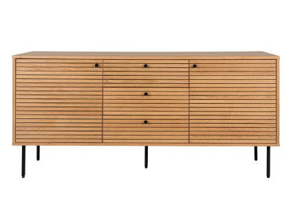 Komoda v dekoru dubu, světle hneda/tmavě hnědá, 150x40x74 cm, Kyoto