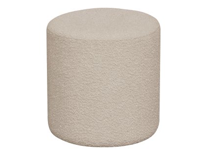 Puf z textilie bouclé, bílý, béžový, ø34x36 cm, Ejby (Barva Bílá)