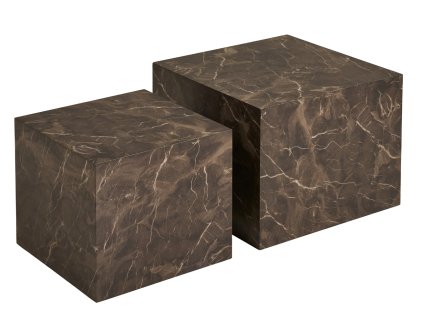 Sada 2 konferenčních stolků, hnědý mramor, Prague