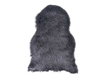 Kožešina syntetická, bílá/černá/hnědá/šedá, 50x85 cm, Lambskin (Barva Šedá)