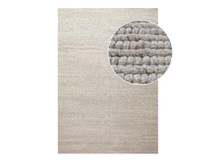 Koberec béžový ručně tkaný, vlněný, bouclé, 160x230, 200x300 cm, Mandi (Rozměry [cm] 200x300)