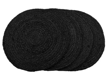 21090 21090 21090 21090 21090 4 prostirani v sade z pletene juty cerna 38 cm bombay