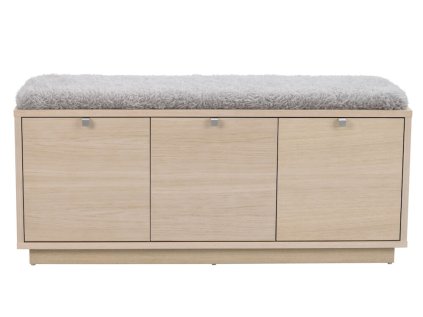 Botnik s lavicí s úložným prostorem, 3zásuvky, čalouněná, 106 cm, Confetti (Barva bílá;světlé šedá)