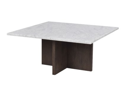 120791 b Brooksville coffee table white marble brown oak