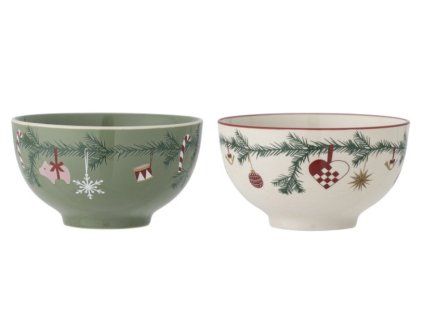 Bloomingville Sada 2 vánočních misek, Ø14 cm, Yule