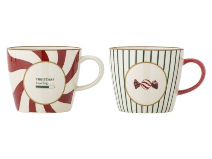 Sada 2 ks vánočních hrnků, přírodní, kamenina, 380 ml, Yule
