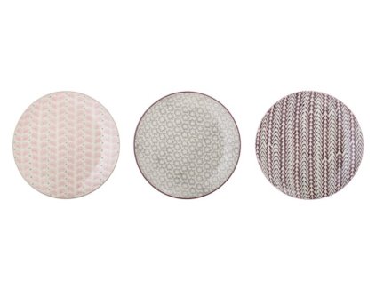 Set 3 vícebarevných talířů, kamenina, 22 cm, Maya