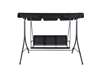 Houpací síť Musse, černá, ocel a polyester, 130 × 163 × 204 cm