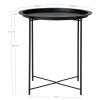 Odkládací stolek, černý, bílý, kovový, kulatý, ø 47 cm, Bastia (Barva Bílá)