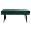 Sametová lavice, černá/zelená, 100×35×44 cm, Skiby
