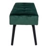 Sametová lavice, černá a zelená, 100×35×44 cm, Skiby (Barva Černá)