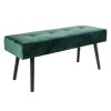 Sametová lavice, černá/zelená, 100×35×44 cm, Skiby
