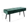 Sametová lavice, černá/zelená, 100×35×44 cm, Skiby
