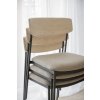 Jídelní židle z dubu a kovu, čalouněné, stohovatelná, Maymont (Barva Hnědá; světlé béžová; Černá)