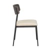 Jídelní židle z dubu a kovu, čalouněné, stohovatelná, Maymont (Barva Hnědá; světlé béžová; Černá)