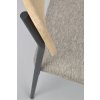 Jídelní židle z dubu a kovu, čalouněné, stohovatelná, Maymont (Barva Hnědá; světlé béžová; Černá)