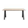 120880 a Carradale table 170 whitepigm. oak black metal