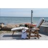 Polohovatelné dřevěné lehátko, 150 cm, Arrecife