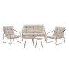 Zahradní čalouněný lounge set 5 ks, béžový, Nilo