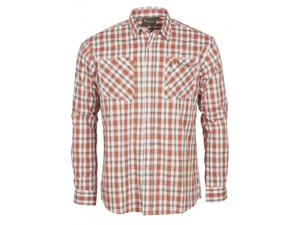 Pánská pohodlná košile Pinewood Glenn - Terracotta/Brown