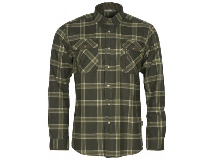 Pánská flanelová košile Pinewood Prestwick Exclusive - D. Green/Green