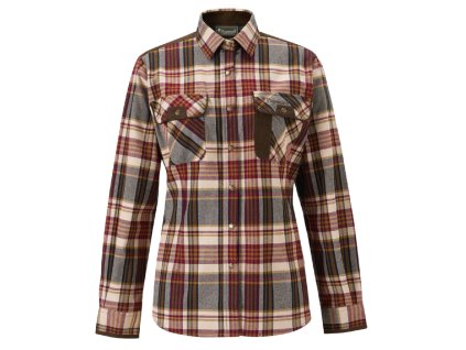 Dámská flanelová košile Pinewood Prestwick Exclusive - Bordeaux/Beige