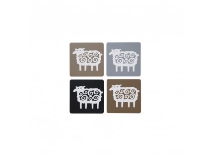tacky pod sklenice sheep 4 set 9x9