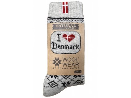vlnene ponozky i love denmark