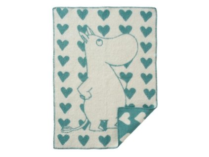 detska vlnena deka moomin heart blue 65x90