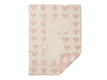 detska vlnena deka moomin heart pink 65x90