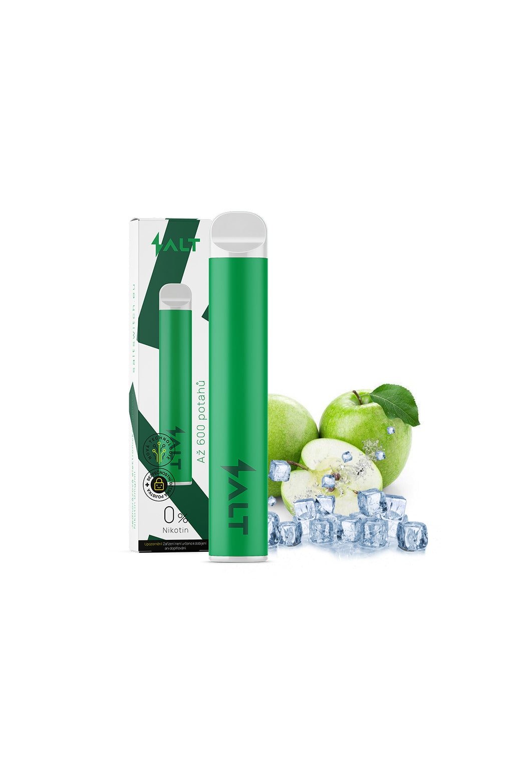SALT ZERO 600 Apple Ice - E-cigareta bez nikotinu