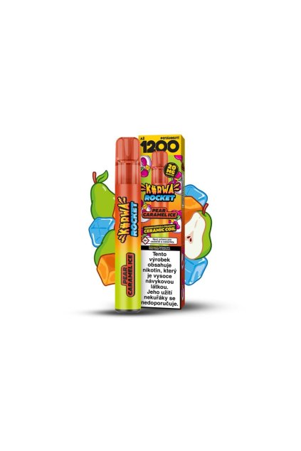 Kurwa Rocket Pear Caramel Ice jednorazova e cigareta min