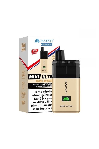 Hayati Mini Ultra Blackcurrant:Strawberry Lemonade jednorazova e cigareta
