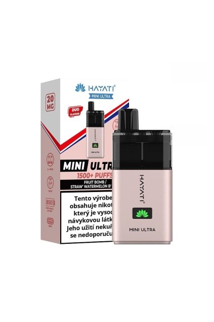 Hayati Mini Ultra Fruit Bomb:Strawberry Watermelon Bubblegum jednorazova e cigareta