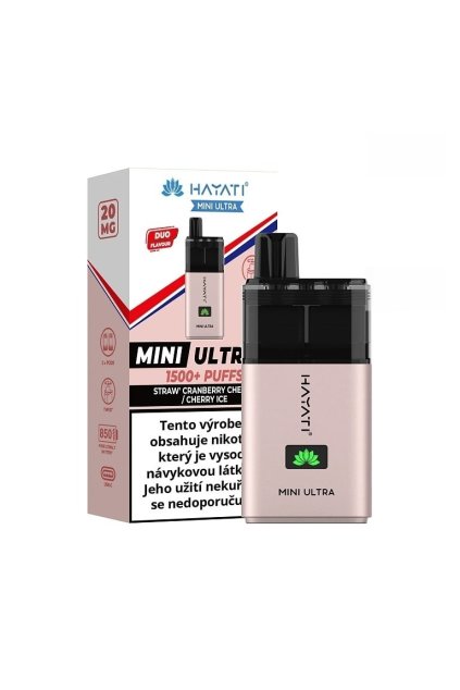 Hayati Mini Ultra Straw. Cranberry Cherry:Cherry Ice jednorazova e cigareta