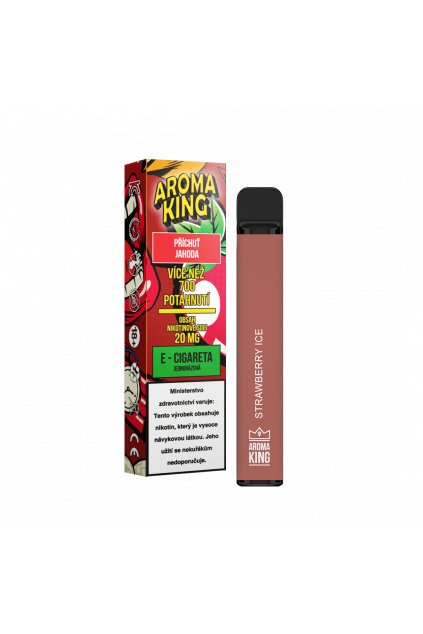 aroma king strawberry ice jednorazova e cigareta min