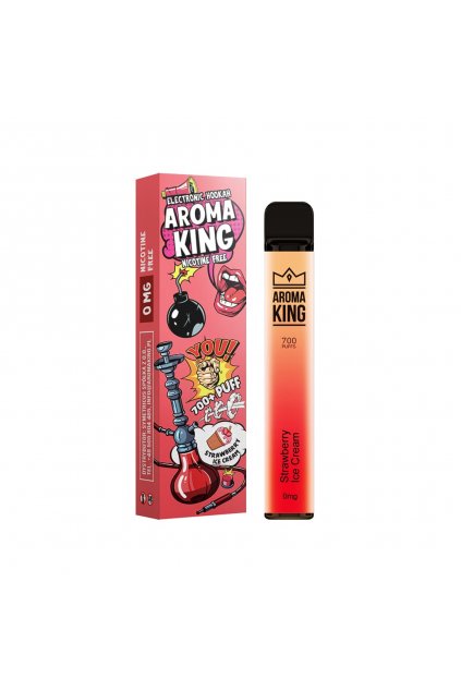 aroma king strawberry ice cream hookah bez nikotinu