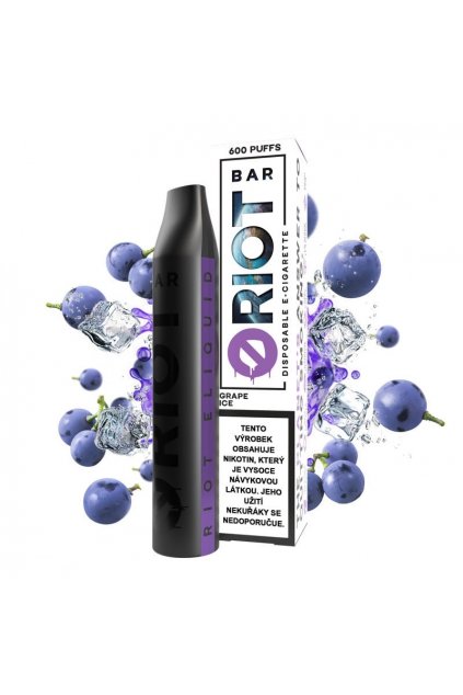 Riot Bar Grape Ice jednorazova e cigareta 10 a 20mg min