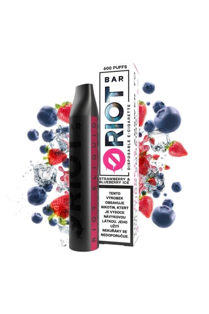 Riot Bar Strawberry Blueberry Ice jednorazova e cigareta 10 a 20mg min