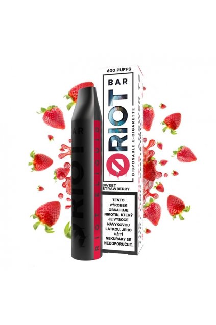 Riot Bar Sweet Strawberry jednorazova e cigareta 10 a 20mg min