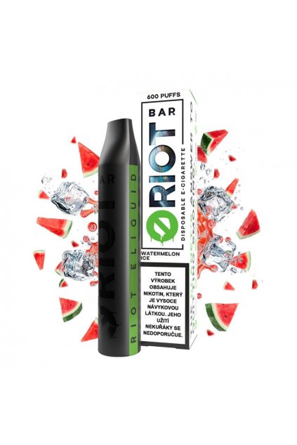 Riot Bar Watermelon Ice jednorazova e cigareta 10 a 20mg min