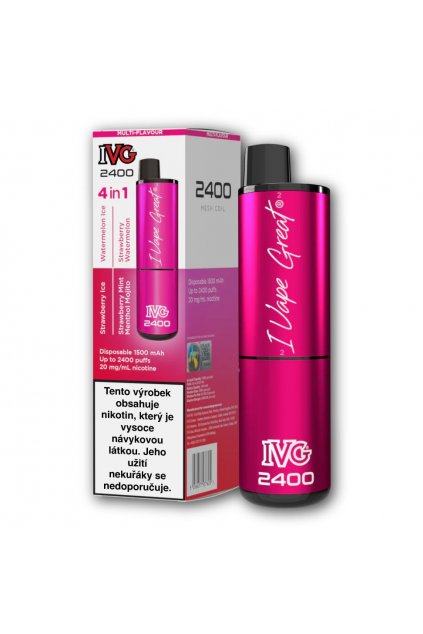 IVG 2400 Multi flavor Pink edition e cigareta min