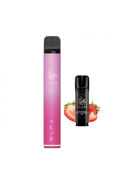 Elf Bar Elfa Pro Pod Starter Kit Aurora pink + Strawberry Ice min