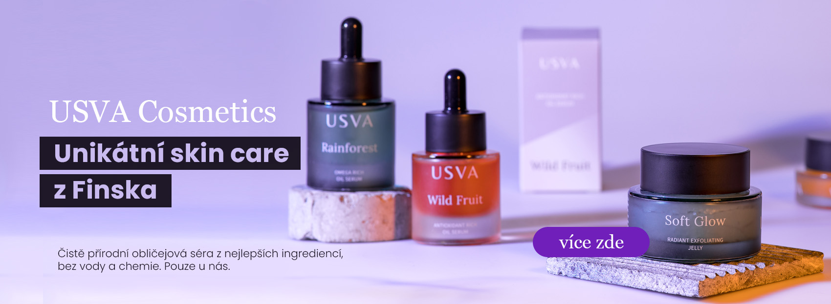 Unikátní přírodní obličejová séra a krémy USVA Cosmetics z Finska