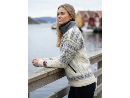 Norský svetr s membránou Mønstret bílá 00