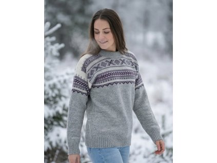 Norský svetr Elegant lilla 02