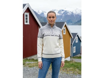 Norský merino svetr Elegant bílá