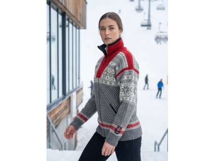 Norský svetr s membránou Mønstret šedá 11