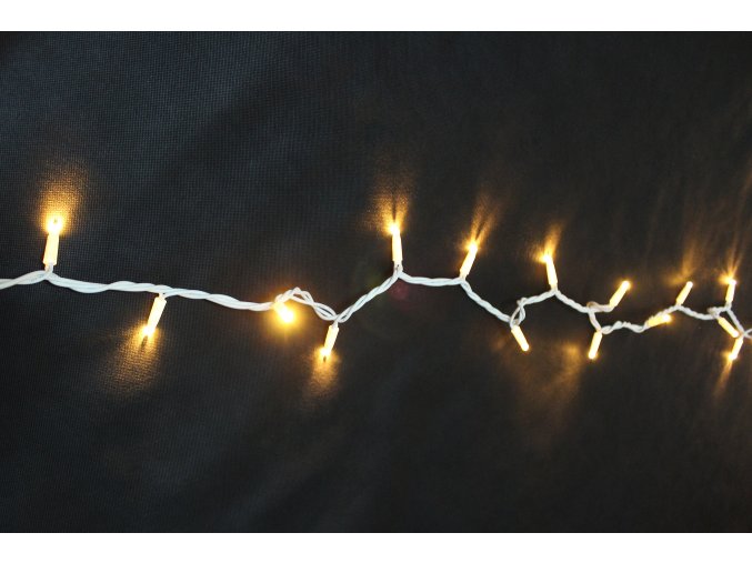 Svetelná reťaz, biely kábel 15m, teplá biela 230V