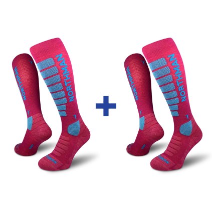 Ski Compress Merino 2 Pack růžová